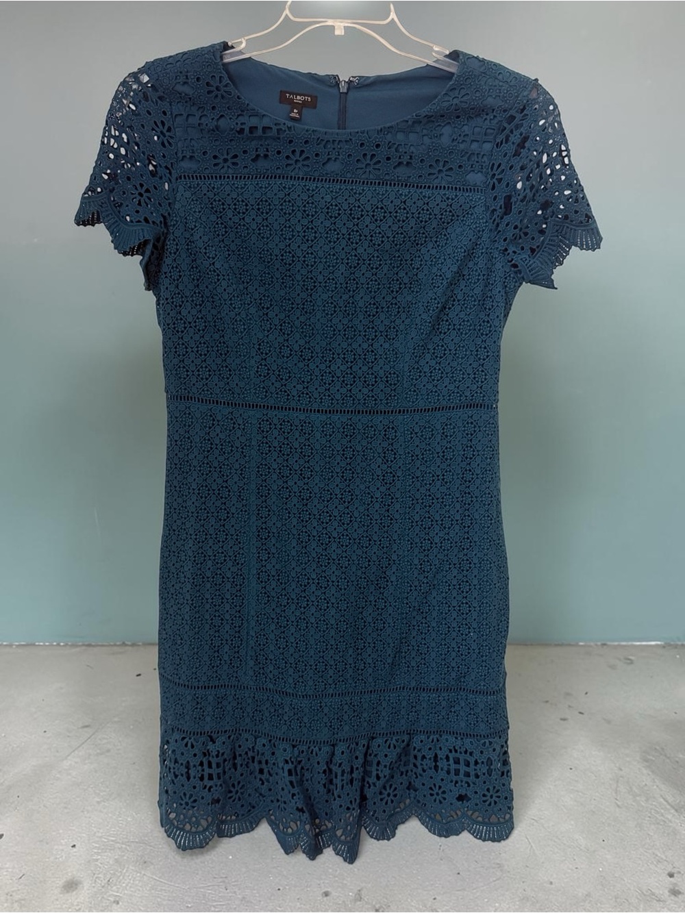 Talbots Navy Blue Lace Eyelet Mini Dress